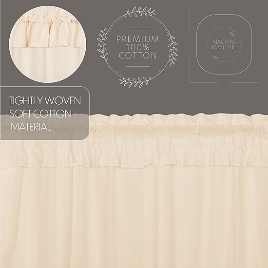 Vhc Brands Muslin Ruffled Prairie Rod Pocket Light-Filtering Set of 2 Curtain Panel