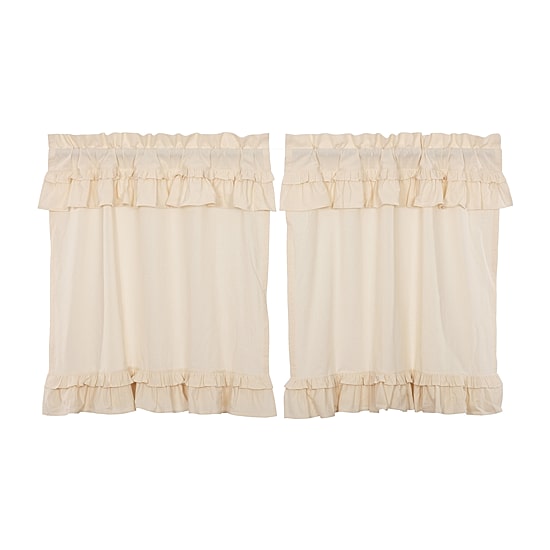 Vhc Brands Muslin Ruffled 2-pc. Rod Pocket Window Tier