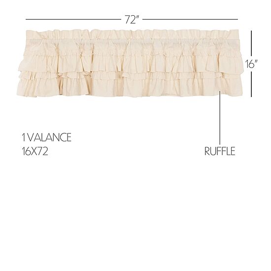 Vhc Brands Muslin Ruffled Rod Pocket Tailored Valance