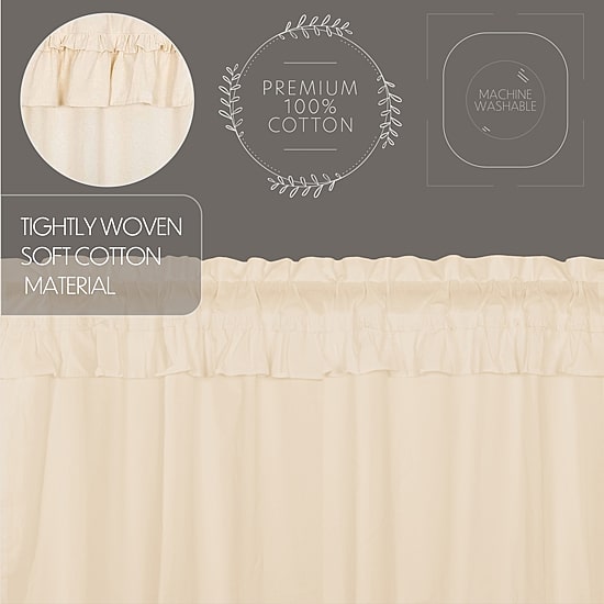 Vhc Brands Muslin Ruffled Rod Pocket Tailored Valance