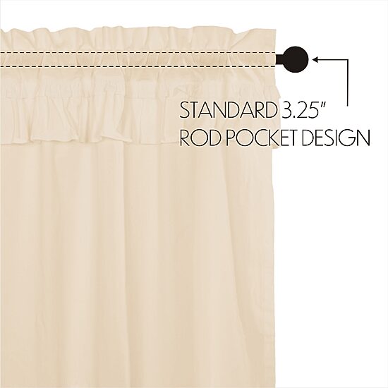 Vhc Brands Muslin Ruffled Rod Pocket Tailored Valance