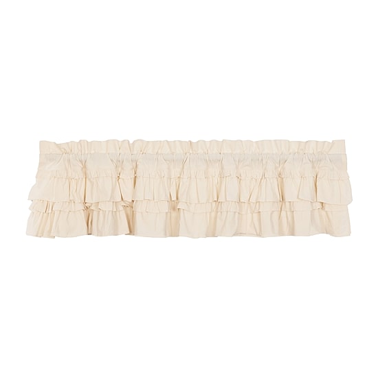 Vhc Brands Muslin Ruffled Rod Pocket Tailored Valance