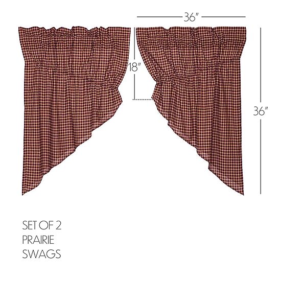 Vhc Brands Patriotic Patch Prairie Swag Rod Pocket Tailored Valance