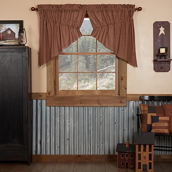 Vhc Brands Patriotic Patch Prairie Swag Rod Pocket Tailored Valance