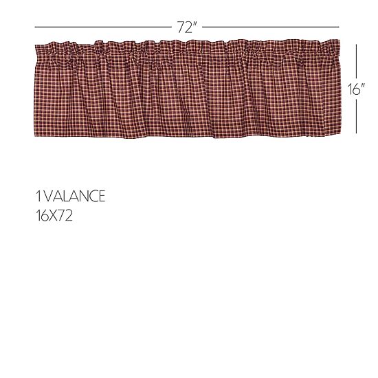Vhc Brands Patriotic Patch Plaid Rod Pocket Tailored Valance