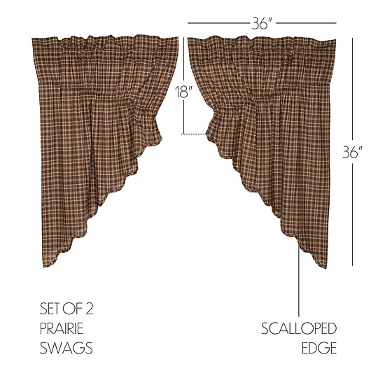 Vhc Brands Prescott Prairie Swag Rod Pocket Scallop Valance