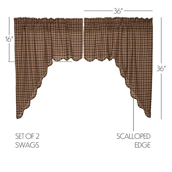 Vhc Brands Prescott Swag Rod Pocket Scallop Valance
