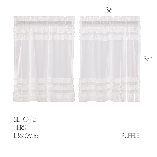 Vhc Brands Ruffle Sheer Petti 2-pc. Rod Pocket Window Tier