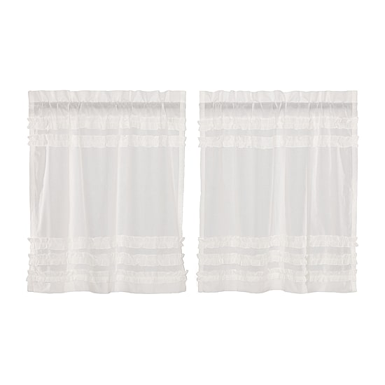 Vhc Brands Ruffle Sheer Petti 2-pc. Rod Pocket Window Tier