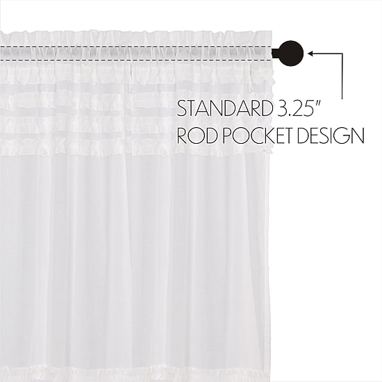 Vhc Brands Ruffle Sheer Petti Rod Pocket Tailored Valance