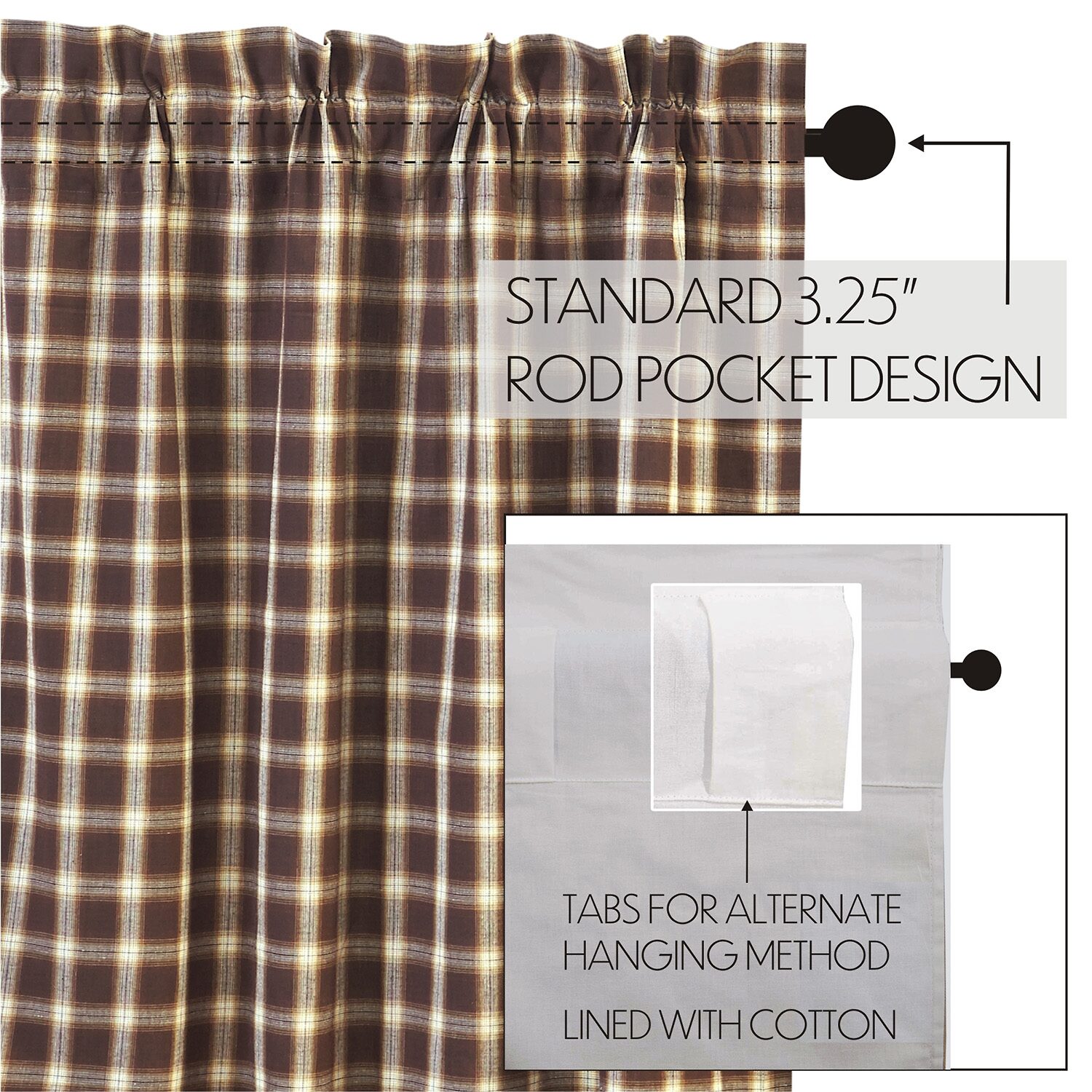 Vhc Brands Rory Rod Pocket Tailored Valance