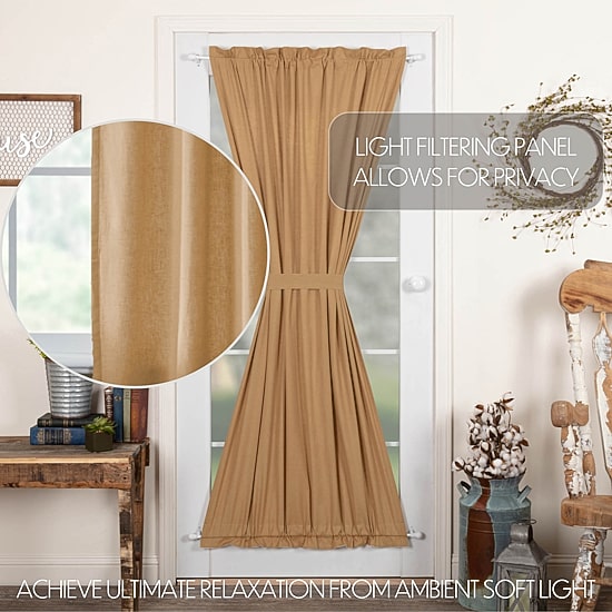 Vhc Brands Simple Life Light-Filtering Rod Pocket Single Door Panel Curtain
