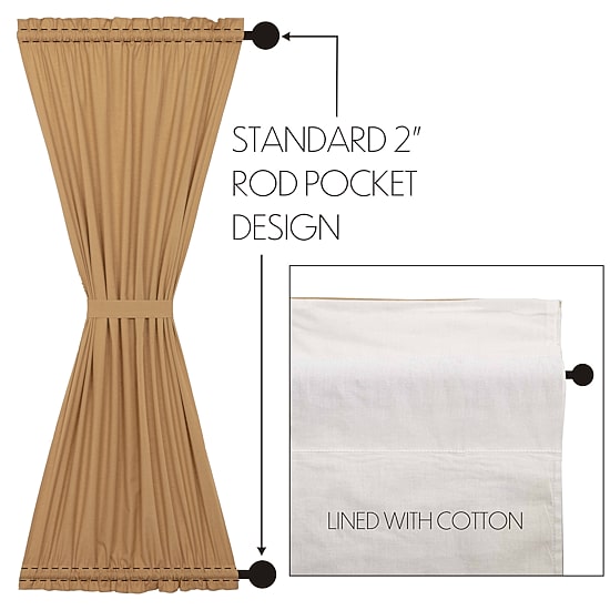 Vhc Brands Simple Life Light-Filtering Rod Pocket Single Door Panel Curtain
