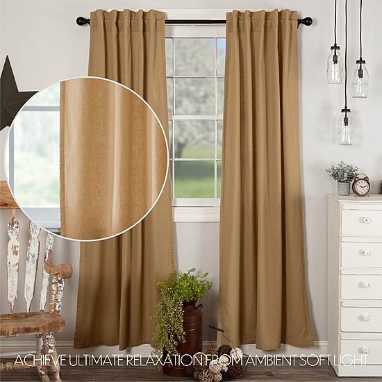 Vhc Brands Simple Life Rod Pocket Light-Filtering Set of 2 Curtain Panel