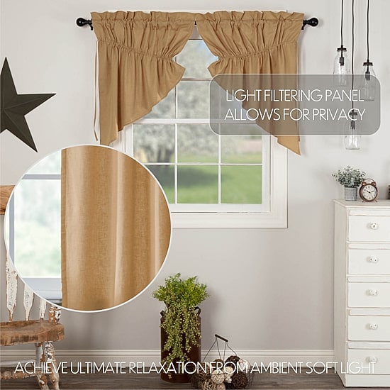 Vhc Brands Simple Life Prairie Swag Rod Pocket Tailored Valance