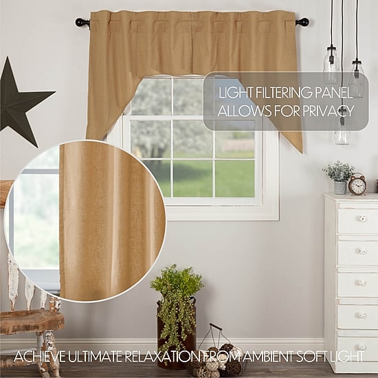 Vhc Brands Simple Life Swag Rod Pocket Tailored Valance