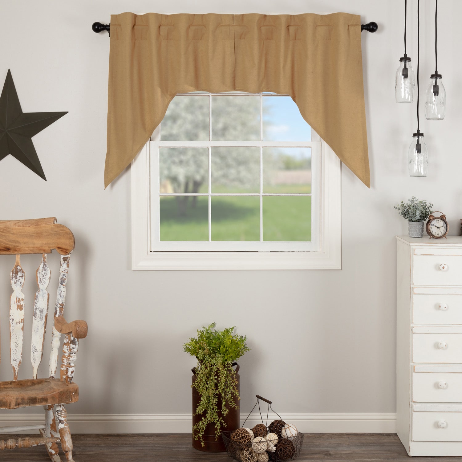 Vhc Brands Simple Life Swag Rod Pocket Tailored Valance