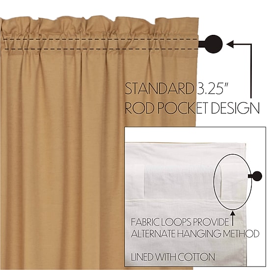 Vhc Brands Simple Life Swag Rod Pocket Tailored Valance