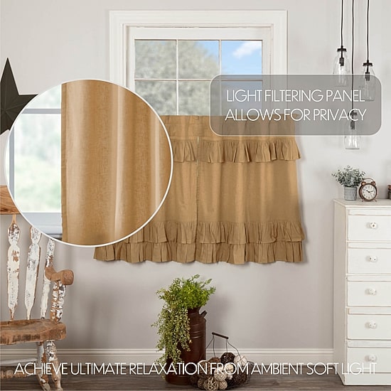 Vhc Brands Simple Life Ruffled 2-pc. Rod Pocket Window Tier