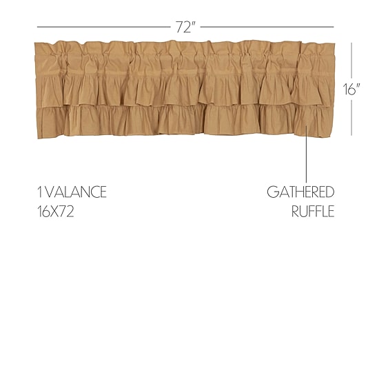 Vhc Brands Simple Life Ruffled Rod Pocket Tailored Valance