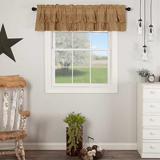 Vhc Brands Simple Life Ruffled Rod Pocket Tailored Valance