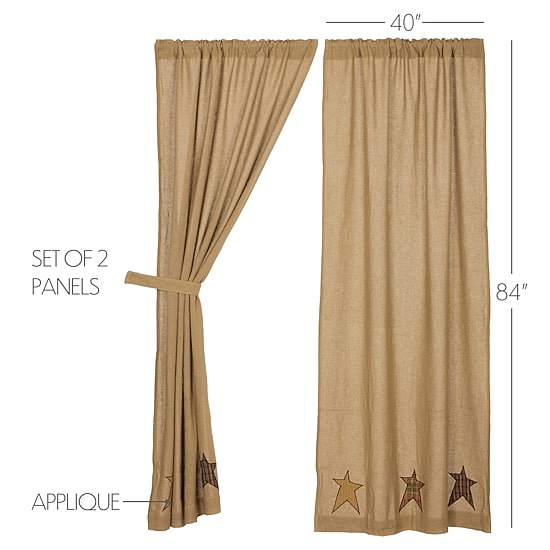 Vhc Brands Stratton Rod Pocket Embellished Light-Filtering Set of 2 Curtain Panel