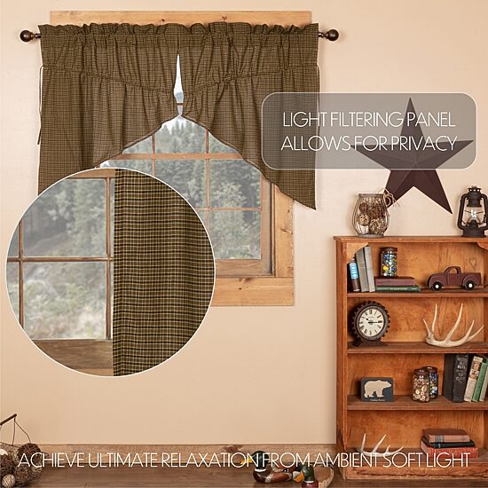 Vhc Brands Tea Cabin Prairie Swag Rod Pocket Tailored Valance
