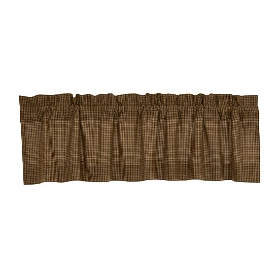 Vhc Brands Tea Cabin Block Border Rod Pocket Tailored Valance