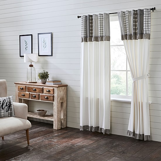 Vhc Brands Sawyer Attached Val Rod Pocket Light-Filtering Set of 2 Curtain Panel