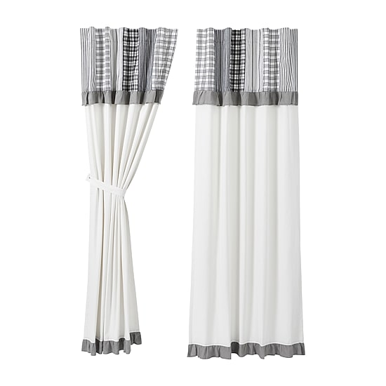 Vhc Brands Sawyer Attached Val Rod Pocket Light-Filtering Set of 2 Curtain Panel