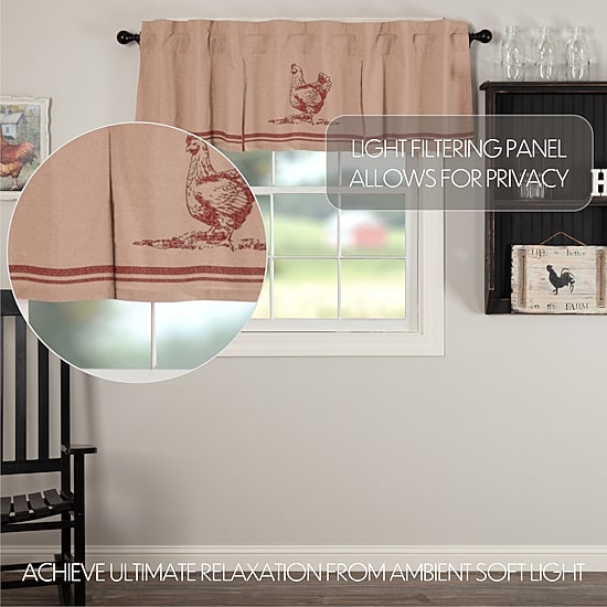 Vhc Brands Sawyer Chicken Rod Pocket Tailored Valance