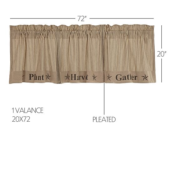 Vhc Brands Sawyer Gather Rod Pocket Tailored Valance
