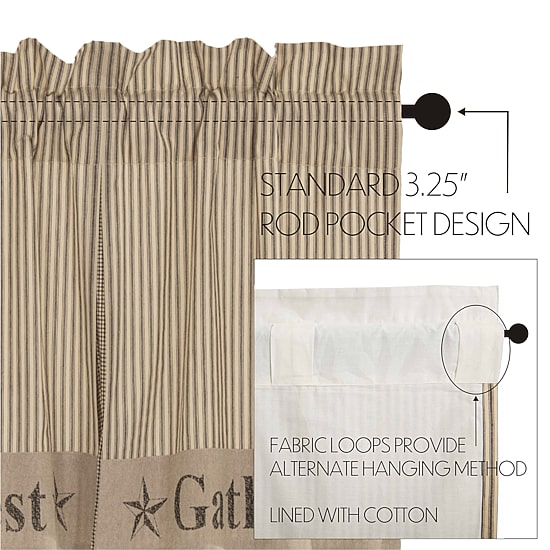 Vhc Brands Sawyer Gather Rod Pocket Tailored Valance