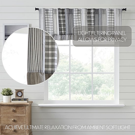 Vhc Brands Sawyer Patchwork Rod Pocket Tailored Valance
