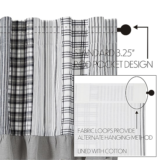 Vhc Brands Sawyer Patchwork Rod Pocket Tailored Valance