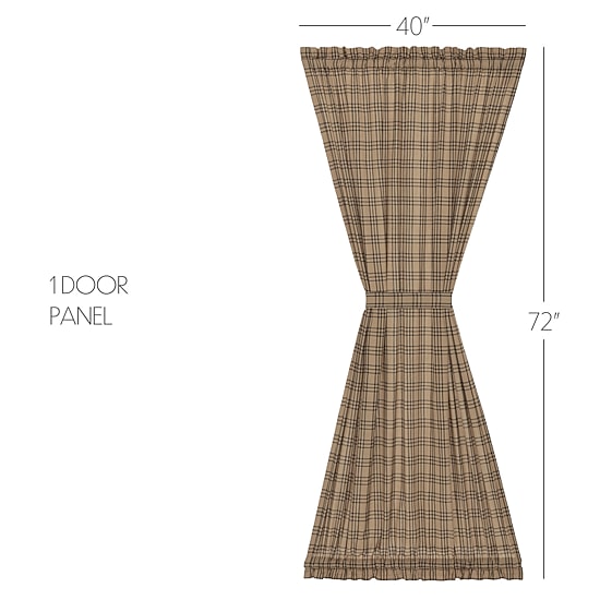Vhc Brands Sawyer Plaid Light-Filtering Rod Pocket Single Door Panel Curtain