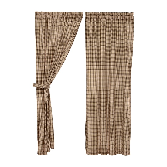 Vhc Brands Sawyer Plaid Rod Pocket Light-Filtering Set of 2 Curtain Panel