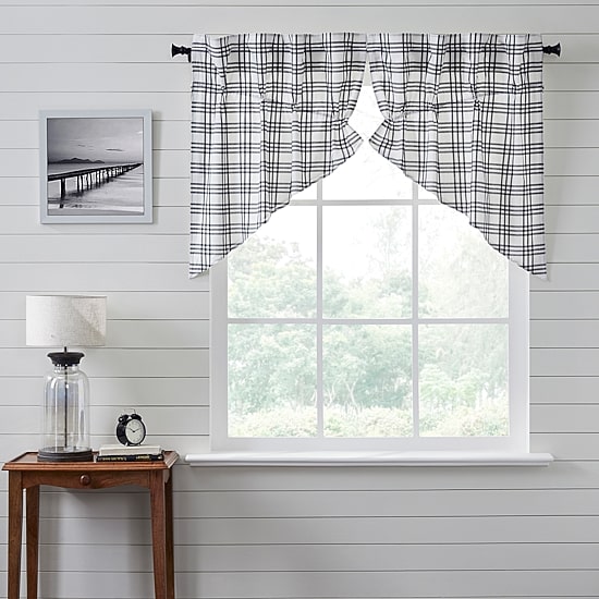 Vhc Brands Sawyer Plaid Prairie Swag Rod Pocket Tailored Valance