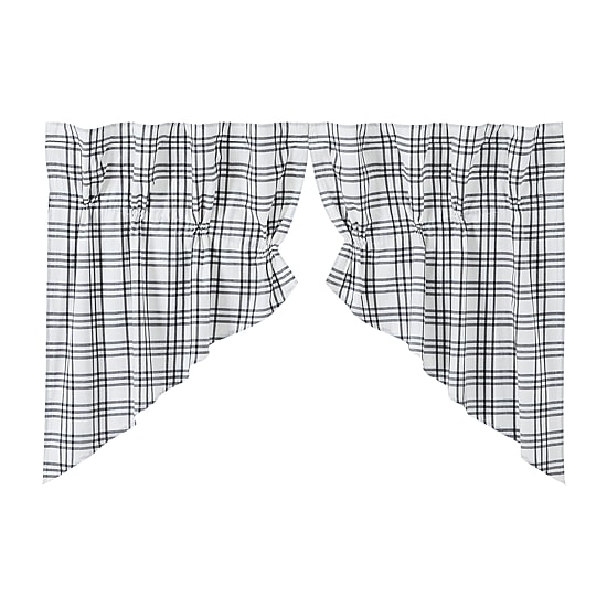 Vhc Brands Sawyer Plaid Prairie Swag Rod Pocket Tailored Valance