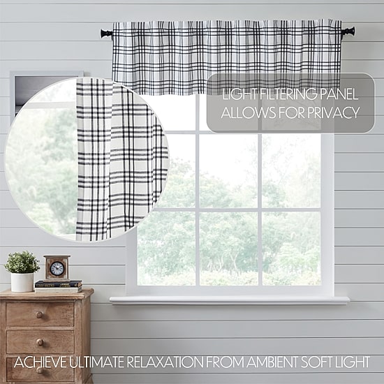 Vhc Brands Sawyer Plaid Rod Pocket Tailored Valance