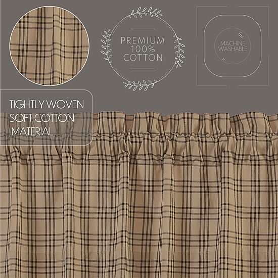 Vhc Brands Sawyer Plaid Rod Pocket Blackout Single Curtain Panel