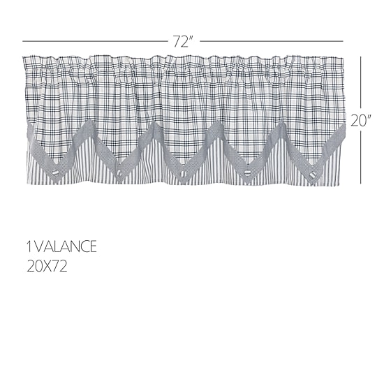 Vhc Brands Sawyer Plaid Layered Rod Pocket Tailored Valance