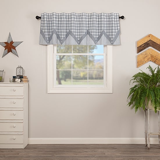 Vhc Brands Sawyer Plaid Layered Rod Pocket Tailored Valance