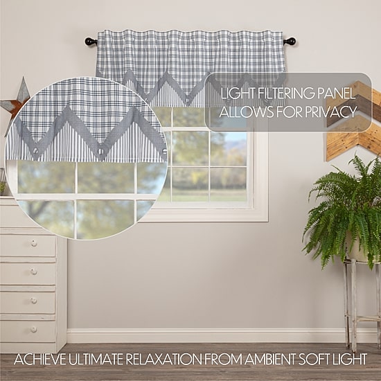 Vhc Brands Sawyer Plaid Layered Rod Pocket Tailored Valance