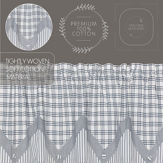 Vhc Brands Sawyer Plaid Layered Rod Pocket Tailored Valance