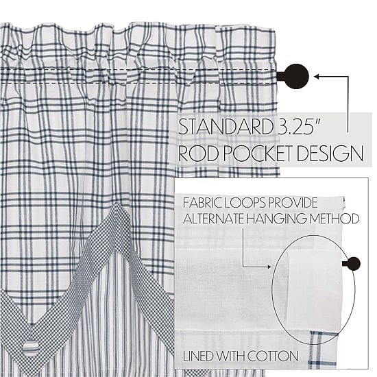 Vhc Brands Sawyer Plaid Layered Rod Pocket Tailored Valance