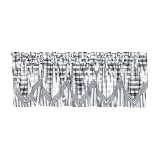 Vhc Brands Sawyer Plaid Layered Rod Pocket Tailored Valance
