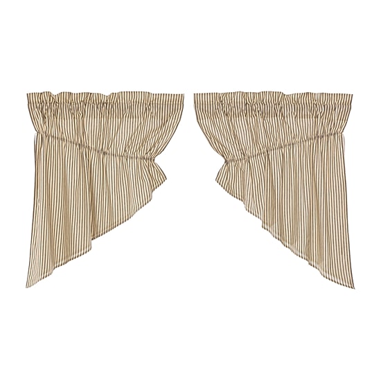 Vhc Brands Sawyer Ticking Prairie Swag Rod Pocket Tailored Valance