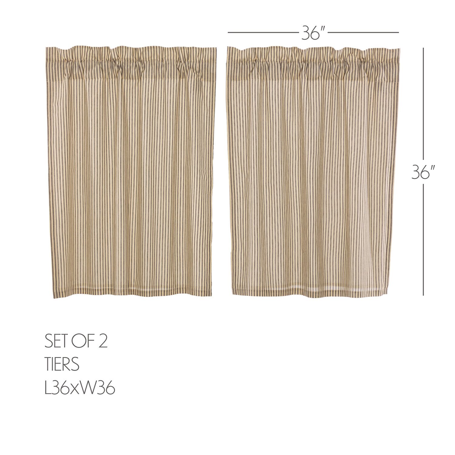 Vhc Brands Sawyer Ticking 2-pc. Rod Pocket Window Tier