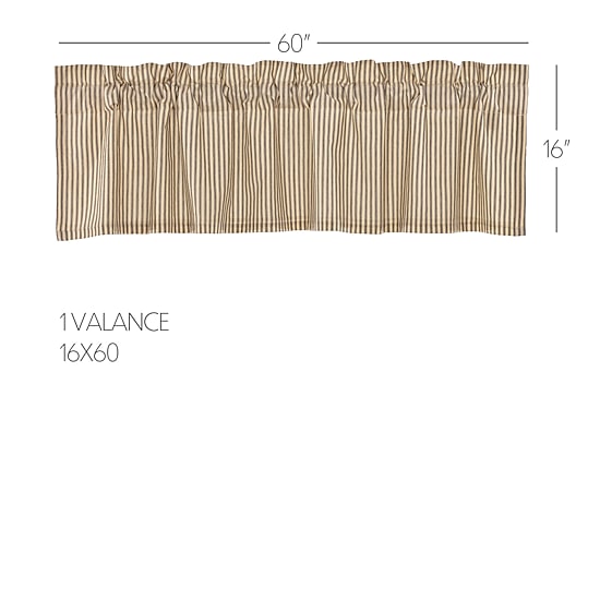 Vhc Brands Sawyer Ticking Rod Pocket Tailored Valance